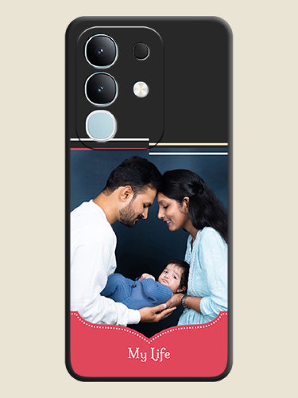 Custom Classic Plain Design with Name On Space Black Custom Soft Matte Mobile Back Cover - Vivo Y31 Pro 5G