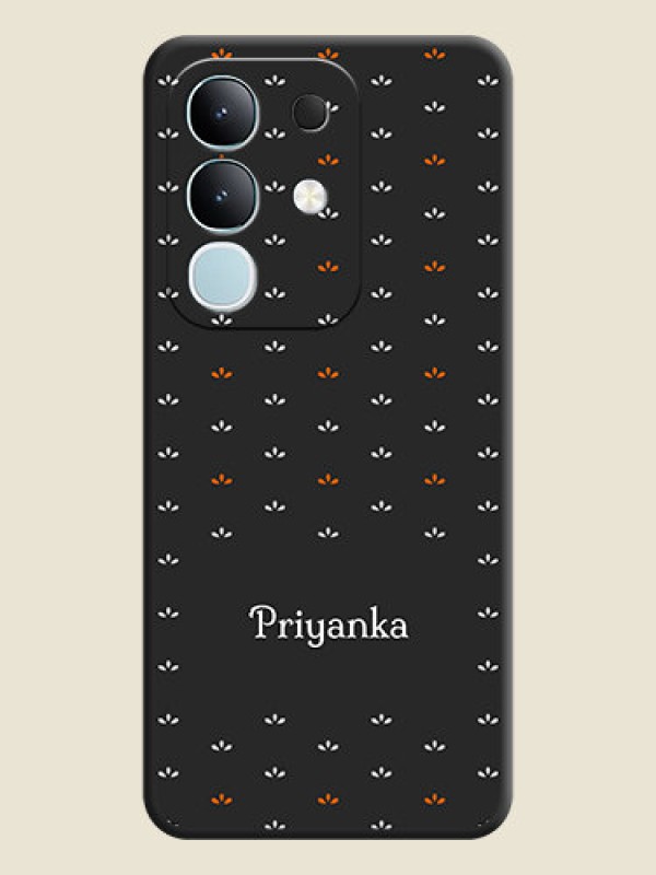Custom Simple Pattern With Custom Text On Space Black Custom Soft Matte Mobile Back Cover - Vivo Y31 Pro 5G