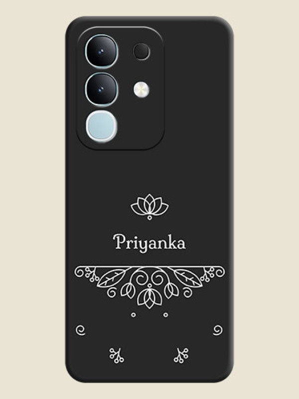 Custom Lotus Garden Custom Text On Space Black Custom Soft Matte Mobile Back Cover - Vivo Y31 Pro 5G