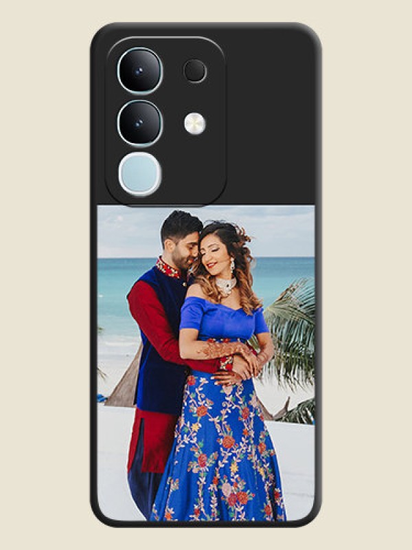 Custom Image Upload With Space Black Color On Custom Soft Matte Mobile Back Cover - Vivo Y31 Pro 5G