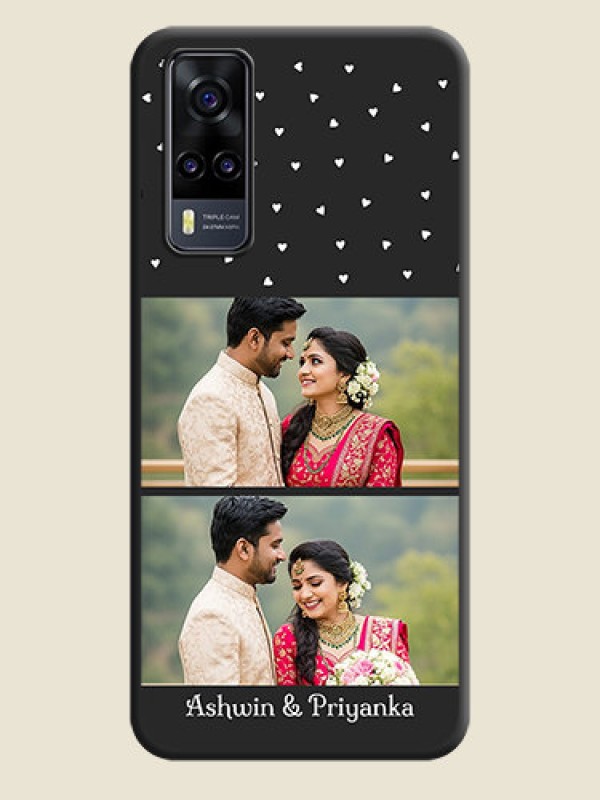 Custom Miniature Love Symbols with Name on Space Black Custom Soft Matte Back Cover - Vivo Y31