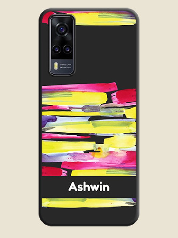 Custom Brush Coloured on Space Black Personalized Soft Matte Phone Covers - Vivo Y31