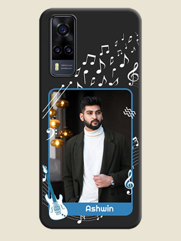 Custom Musical Theme Design with Text on Photo on Space Black Soft Matte Mobile Case - Vivo Y31