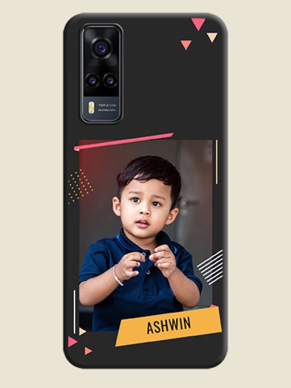 Custom Photo Frame with Triangle Small Dots on Photo on Space Black Soft Matte Back Cover - Vivo Y31