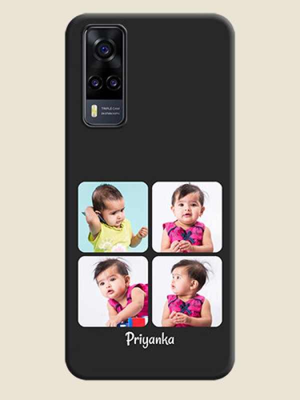 Custom Floral Art with 6 Image Holder on Photo on Space Black Soft Matte Mobile Case - Vivo Y31