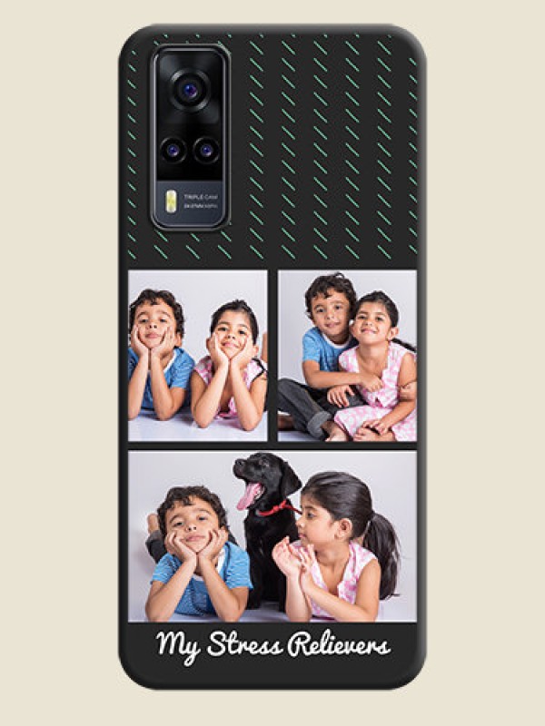 Custom Cross Dotted Pattern with 2 Image Holder  on Personalised Space Black Soft Matte Cases - Vivo Y31