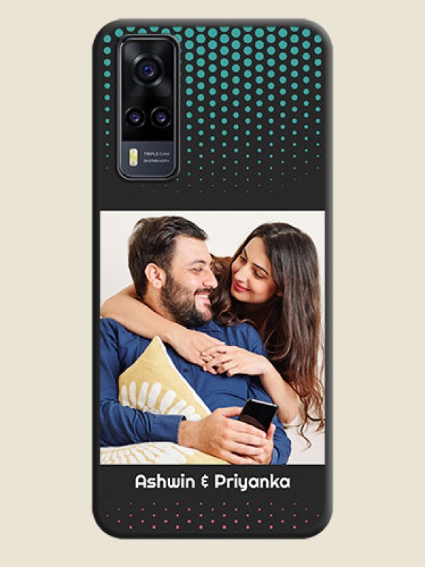Custom Faded Dots with Grunge Photo Frame and Text on Space Black Custom Soft Matte Phone Cases - Vivo Y31