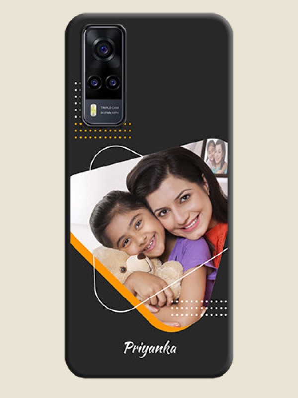Custom Yellow Triangle on Photo on Space Black Soft Matte Phone Cover - Vivo Y31