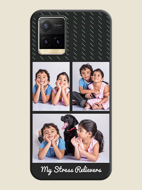 Custom Cross Dotted Pattern with 2 Image Holder  on Personalised Space Black Soft Matte Cases - Vivo Y33T