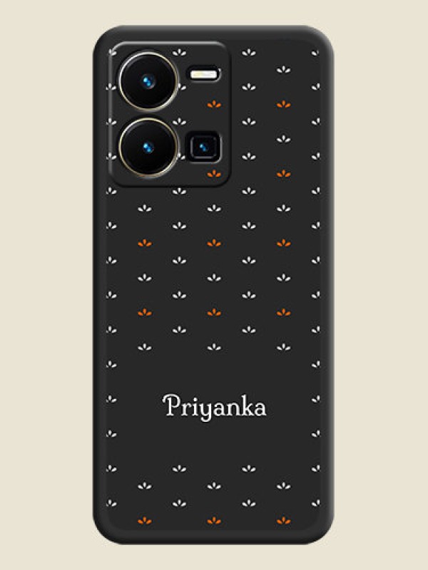Custom Simple Pattern With Custom Text On Space Black Personalized Soft Matte Phone Covers -Vivo Y35