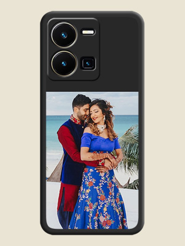 Custom Image Upload With Space Black Color On Custom Soft Matte Mobile Back Cover - Vivo Y35