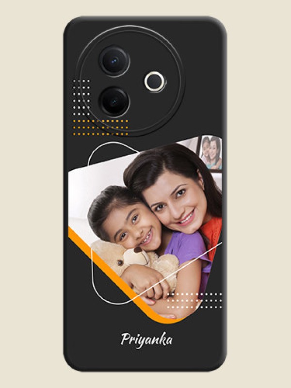 Custom Yellow Triangle on Photo On Space Black Custom Soft Matte Mobile Back Cover - Vivo Y39 5G