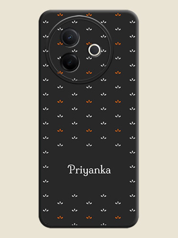 Custom Simple Pattern With Custom Text On Space Black Custom Soft Matte Mobile Back Cover - Vivo Y39 5G