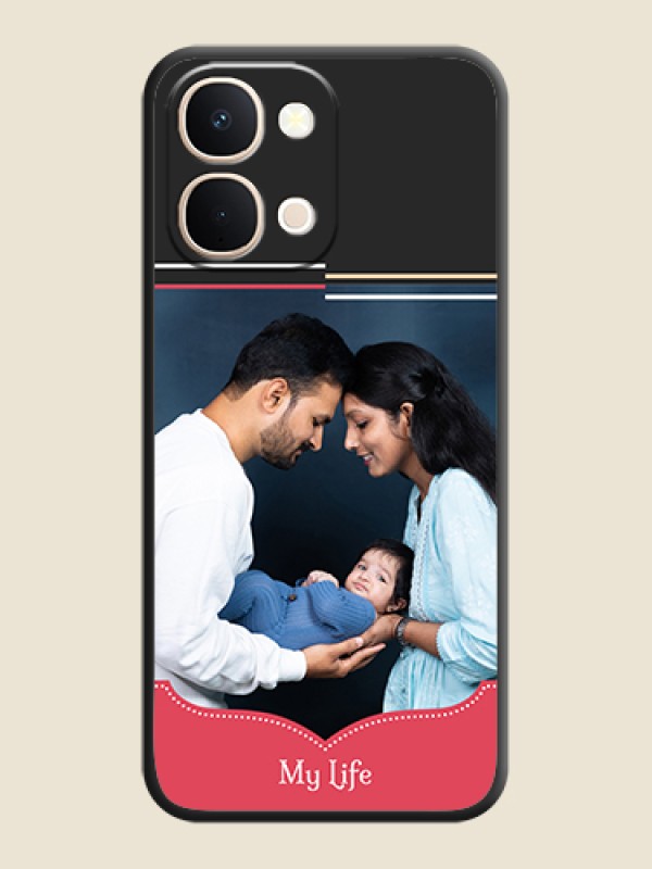 Custom Classic Plain Design with Name On Space Black Custom Soft Matte Mobile Back Cover - Vivo Y51 Pro 5G