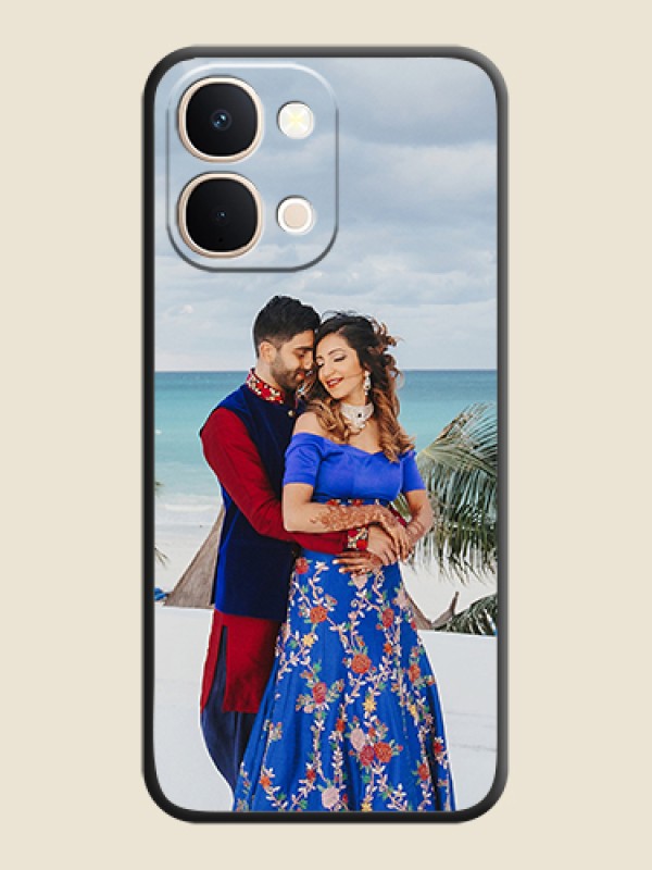 Custom Full Single Pic Upload On Space Black Custom Soft Matte Mobile Back Cover - Vivo Y51 Pro 5G