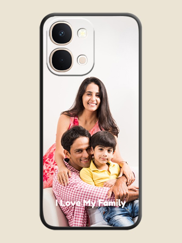 Custom Full Single Pic Upload With Text On Space Black Custom Soft Matte Mobile Back Cover - Vivo Y51 Pro 5G