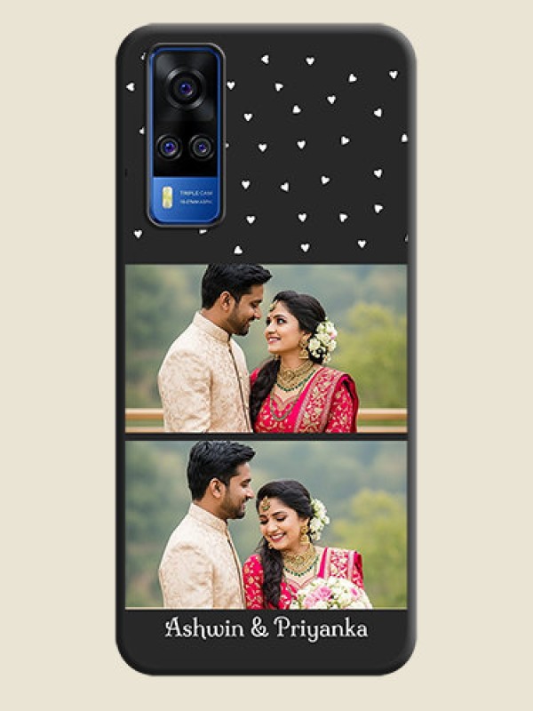 Custom Miniature Love Symbols with Name on Space Black Custom Soft Matte Back Cover - Vivo Y51