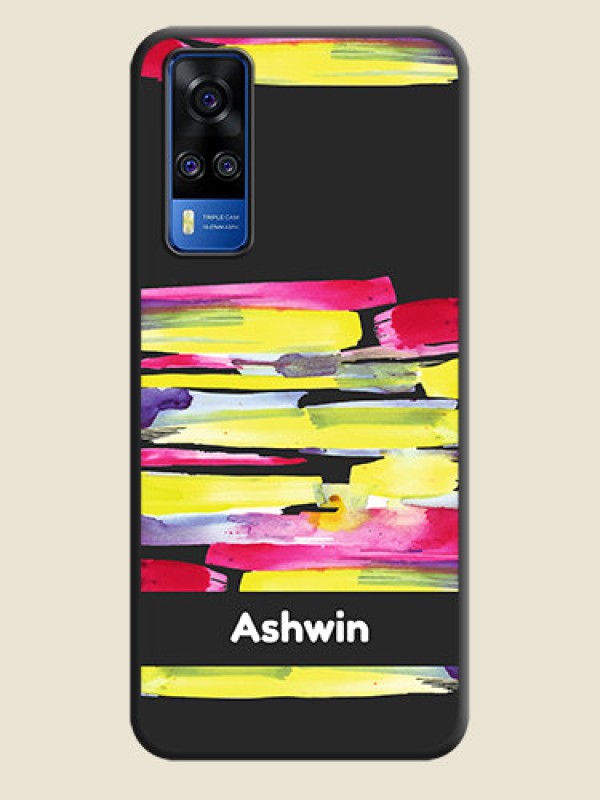 Custom Brush Coloured on Space Black Personalized Soft Matte Phone Covers - Vivo Y51