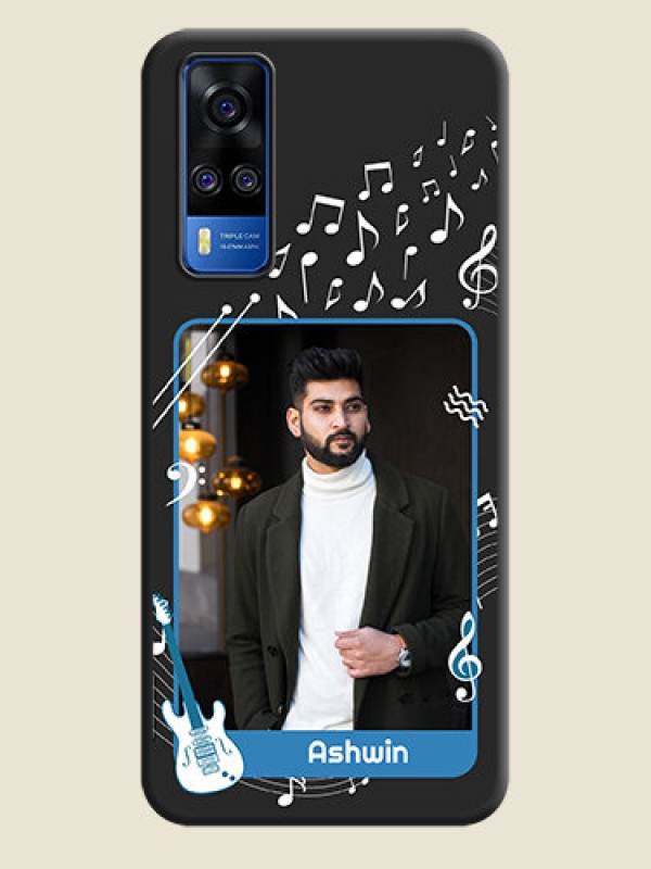 Custom Musical Theme Design with Text on Photo on Space Black Soft Matte Mobile Case - Vivo Y51
