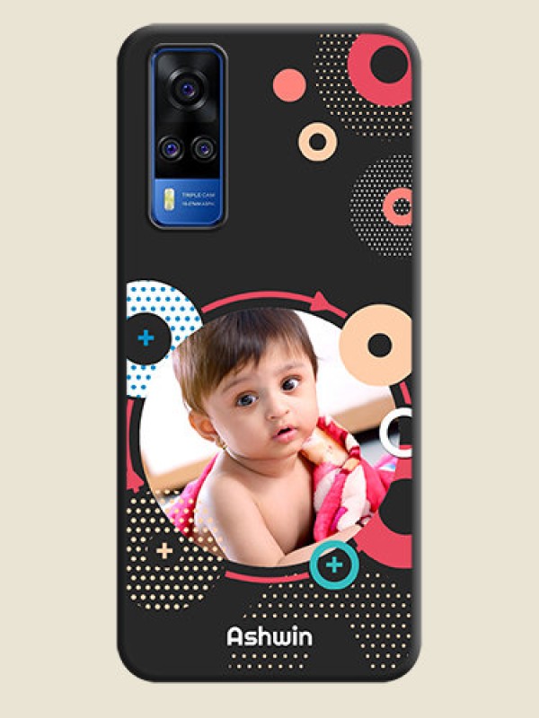 Custom Multicoloured Round Image on Personalised Space Black Soft Matte Cases - Vivo Y51