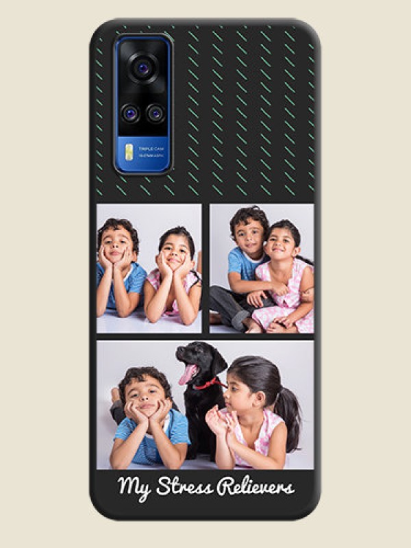 Custom Cross Dotted Pattern with 2 Image Holder  on Personalised Space Black Soft Matte Cases - Vivo Y51