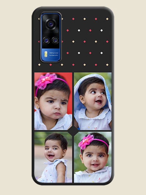 Custom Multicolor Dotted Pattern with 4 Image Holder on Space Black Custom Soft Matte Phone Cases - Vivo Y51