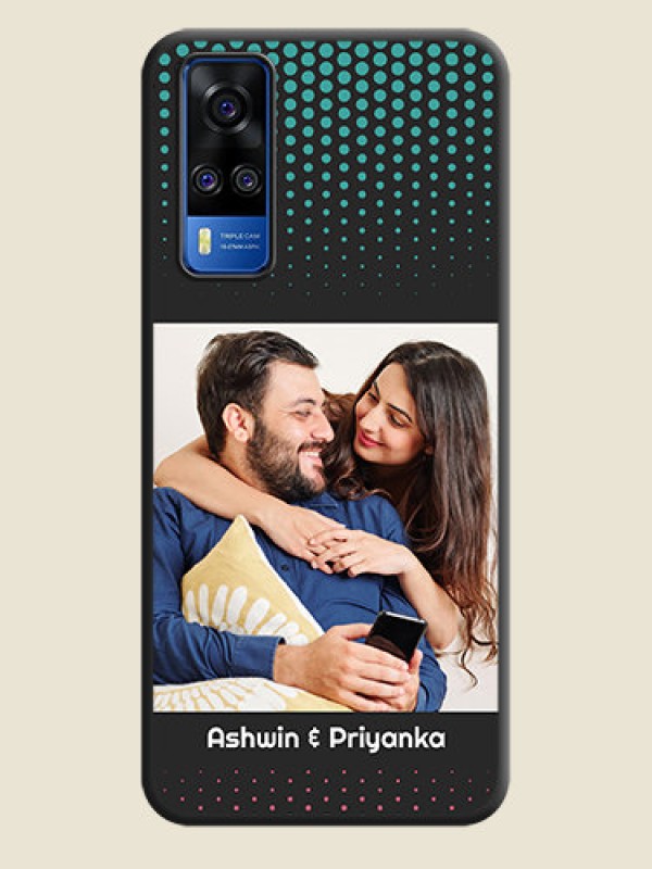 Custom Faded Dots with Grunge Photo Frame and Text on Space Black Custom Soft Matte Phone Cases - Vivo Y51