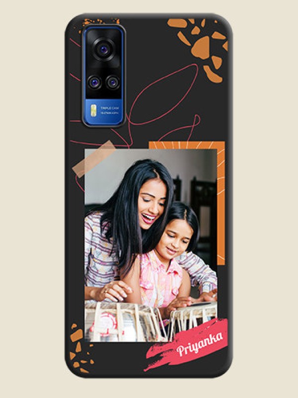 Custom Orange Photo Frame on Space Black Custom Soft Matte Phone Back Cover - Vivo Y51