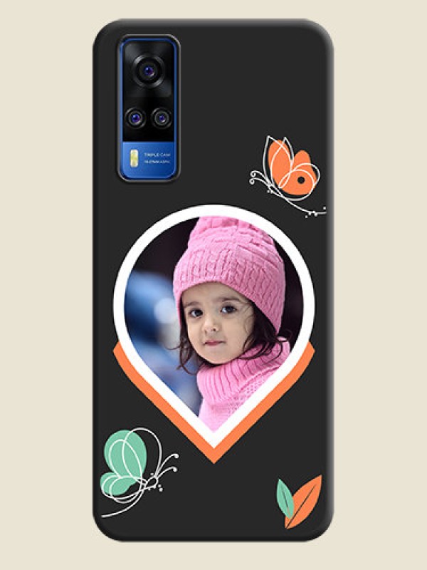Custom Upload Pic With Simple Butterly Design On Space Black Personalized Soft Matte Phone Covers -Vivo Y51