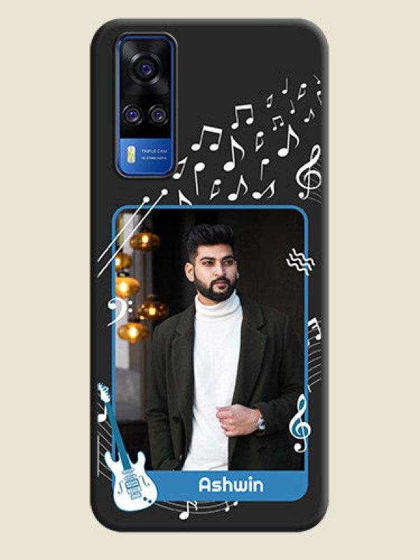 Custom Musical Theme Design with Text on Photo on Space Black Soft Matte Mobile Case - Vivo Y51A