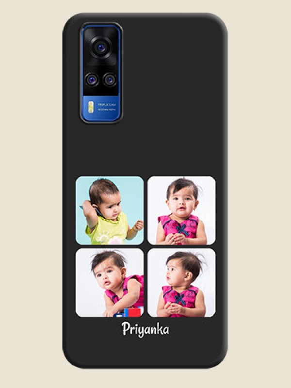 Custom Floral Art with 6 Image Holder on Photo on Space Black Soft Matte Mobile Case - Vivo Y51A
