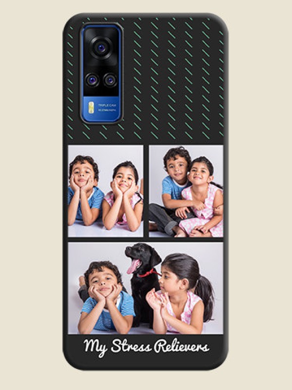 Custom Cross Dotted Pattern with 2 Image Holder  on Personalised Space Black Soft Matte Cases - Vivo Y51A