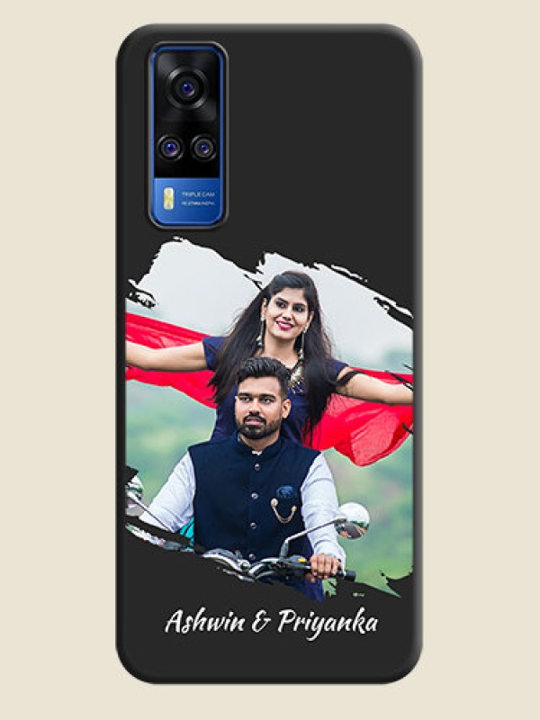 Custom Grunge Brush Strokes on Photo on Space Black Soft Matte Back Cover - Vivo Y51A