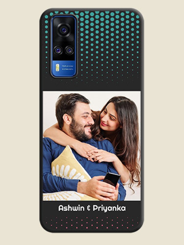 Custom Faded Dots with Grunge Photo Frame and Text on Space Black Custom Soft Matte Phone Cases - Vivo Y51A