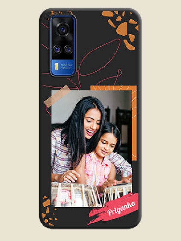 Custom Orange Photo Frame on Space Black Custom Soft Matte Phone Back Cover - Vivo Y51A