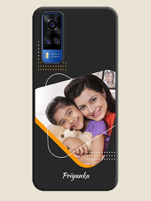 Custom Yellow Triangle on Photo on Space Black Soft Matte Phone Cover - Vivo Y51A