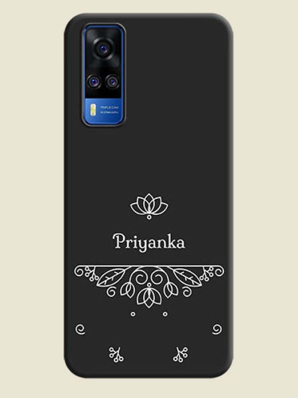 Custom Lotus Garden Custom Text On Space Black Personalized Soft Matte Phone Covers -Vivo Y51A