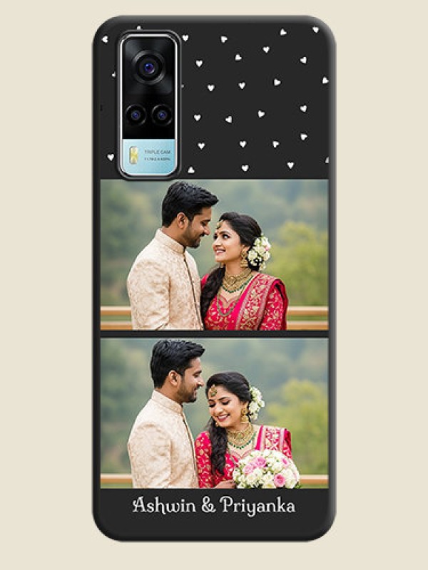 Custom Miniature Love Symbols with Name on Space Black Custom Soft Matte Back Cover - Vivo Y53s