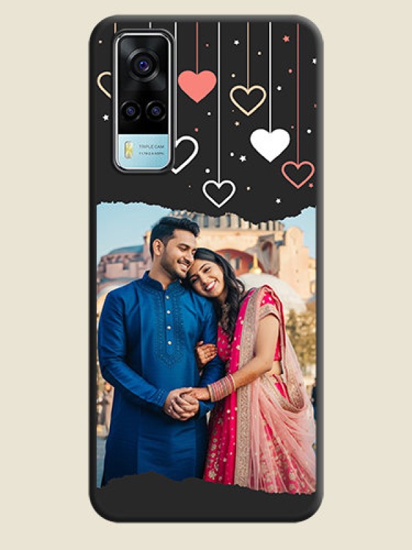 Custom Love Hangings with Splash Wave Picture on Space Black Custom Soft Matte Phone Back Cover - Vivo Y53s