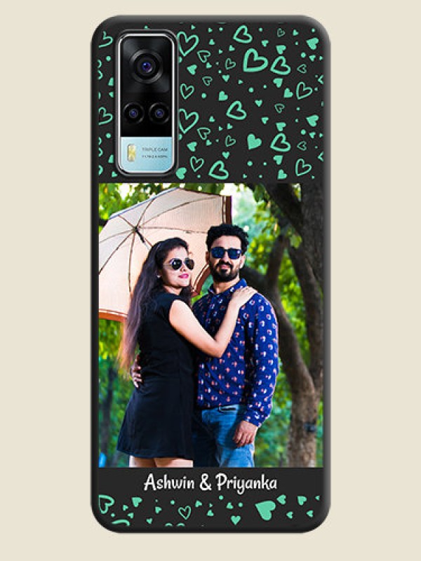 Custom Sea Green Indefinite Love Pattern on Photo on Space Black Soft Matte Mobile Cover - Vivo Y53s