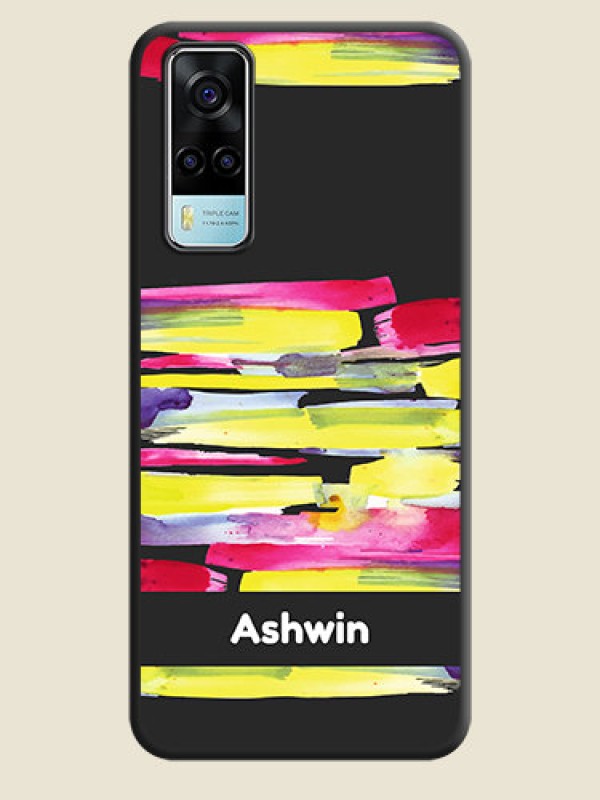 Custom Brush Coloured on Space Black Personalized Soft Matte Phone Covers - Vivo Y53s