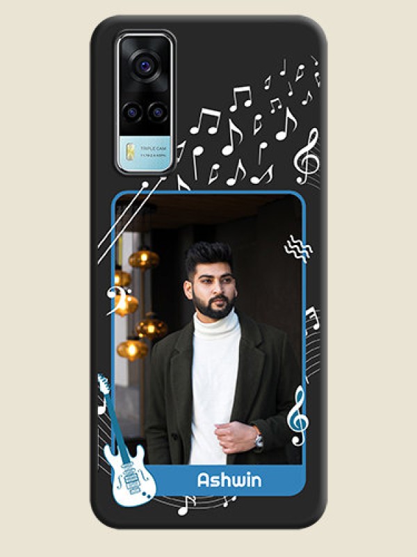 Custom Musical Theme Design with Text on Photo on Space Black Soft Matte Mobile Case - Vivo Y53s
