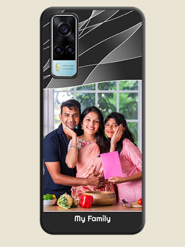 Custom Mixed Wave Lines on Photo on Space Black Soft Matte Mobile Cover - Vivo Y53s