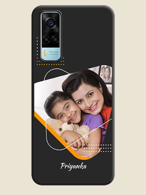 Custom Yellow Triangle on Photo on Space Black Soft Matte Phone Cover - Vivo Y53s