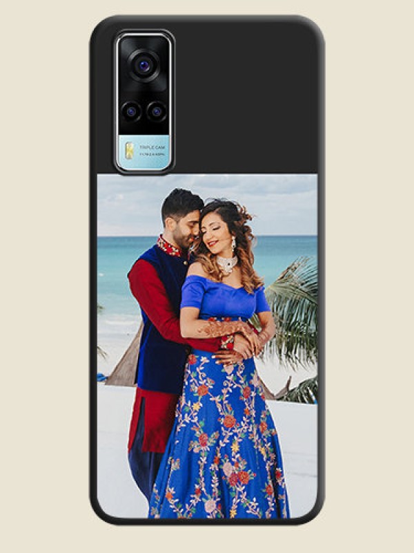 Custom Image Upload With Space Black Color On Custom Soft Matte Mobile Back Cover - Vivo Y53S