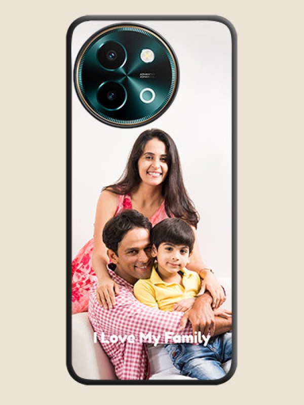 Custom Full Single Pic Upload With Text On Space Black Custom Soft Matte Mobile Back Cover - Vivo Y58 5G