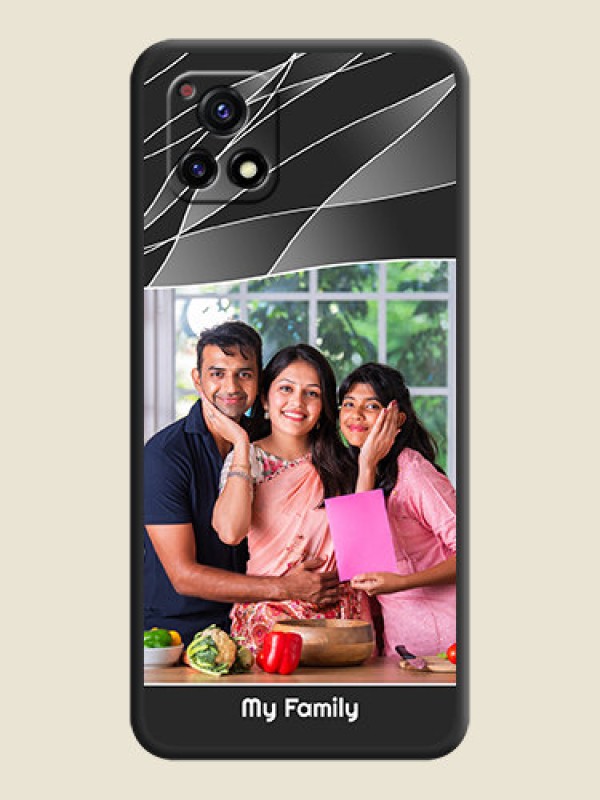 Custom Mixed Wave Lines on Photo on Space Black Soft Matte Mobile Cover - Vivo Y72 5G
