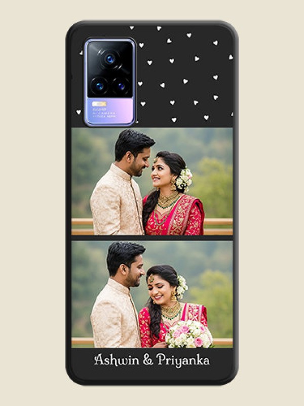 Custom Miniature Love Symbols with Name on Space Black Custom Soft Matte Back Cover - Vivo Y73