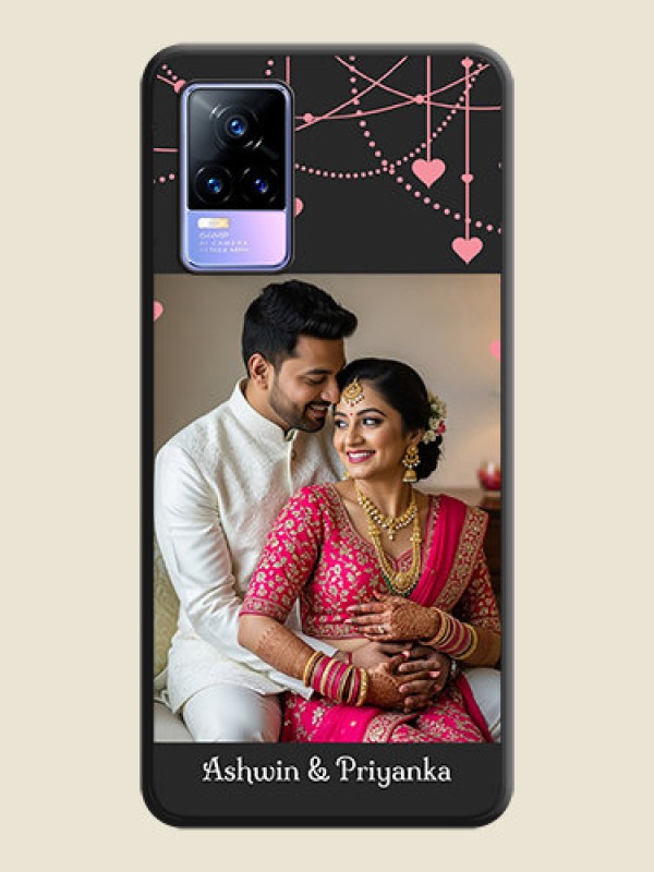 Custom Pink Love Hangings with Text on Space Black Custom Soft Matte Back Cover - Vivo Y73