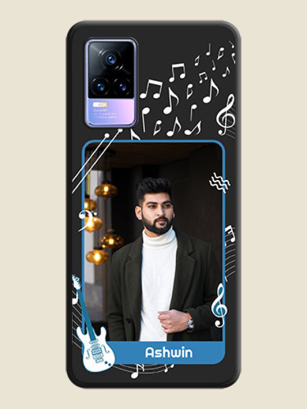 Custom Musical Theme Design with Text on Photo on Space Black Soft Matte Mobile Case - Vivo Y73
